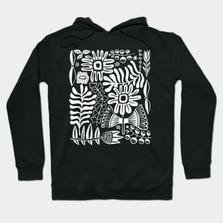 Scandi monochrome garden Hoodie